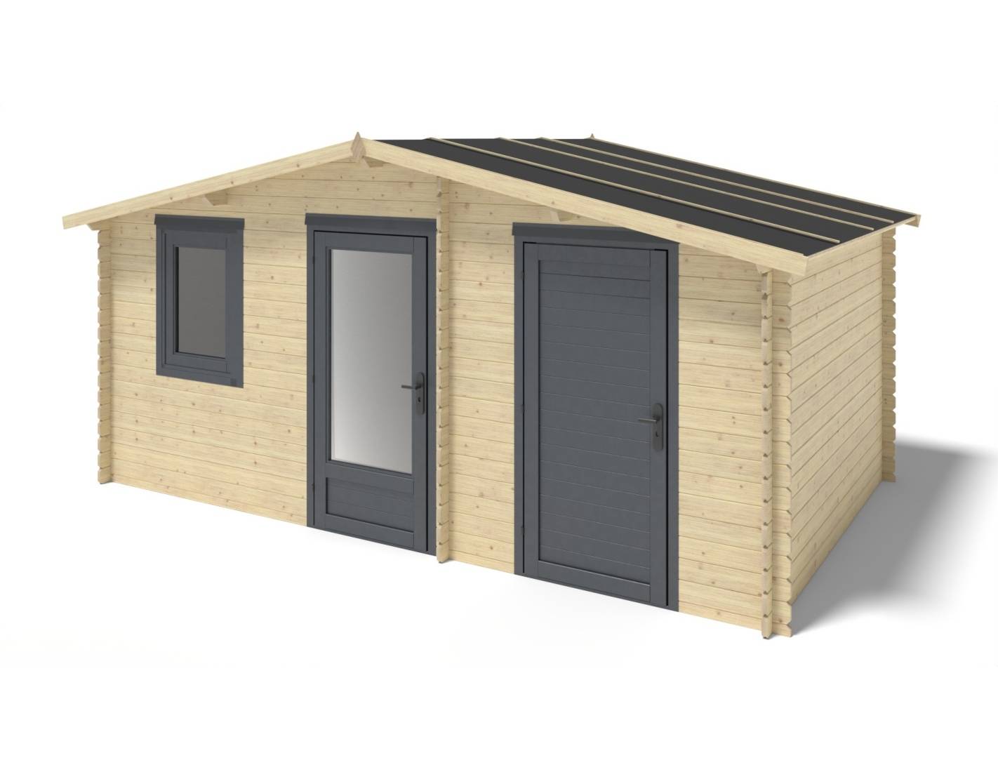 Altanka - Abri de jardin en bois - 15m2 - 5x3m - Ep. 28mm - Couleur: naturel - DOM637 - ALTANKA - Imagen 1