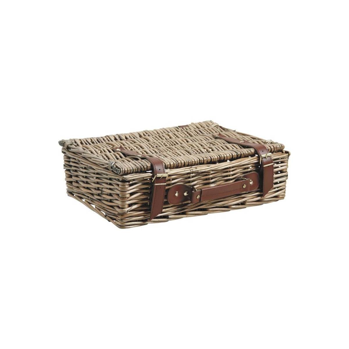 Aubry Gaspard - Valise de rangement en osier vieilli 1