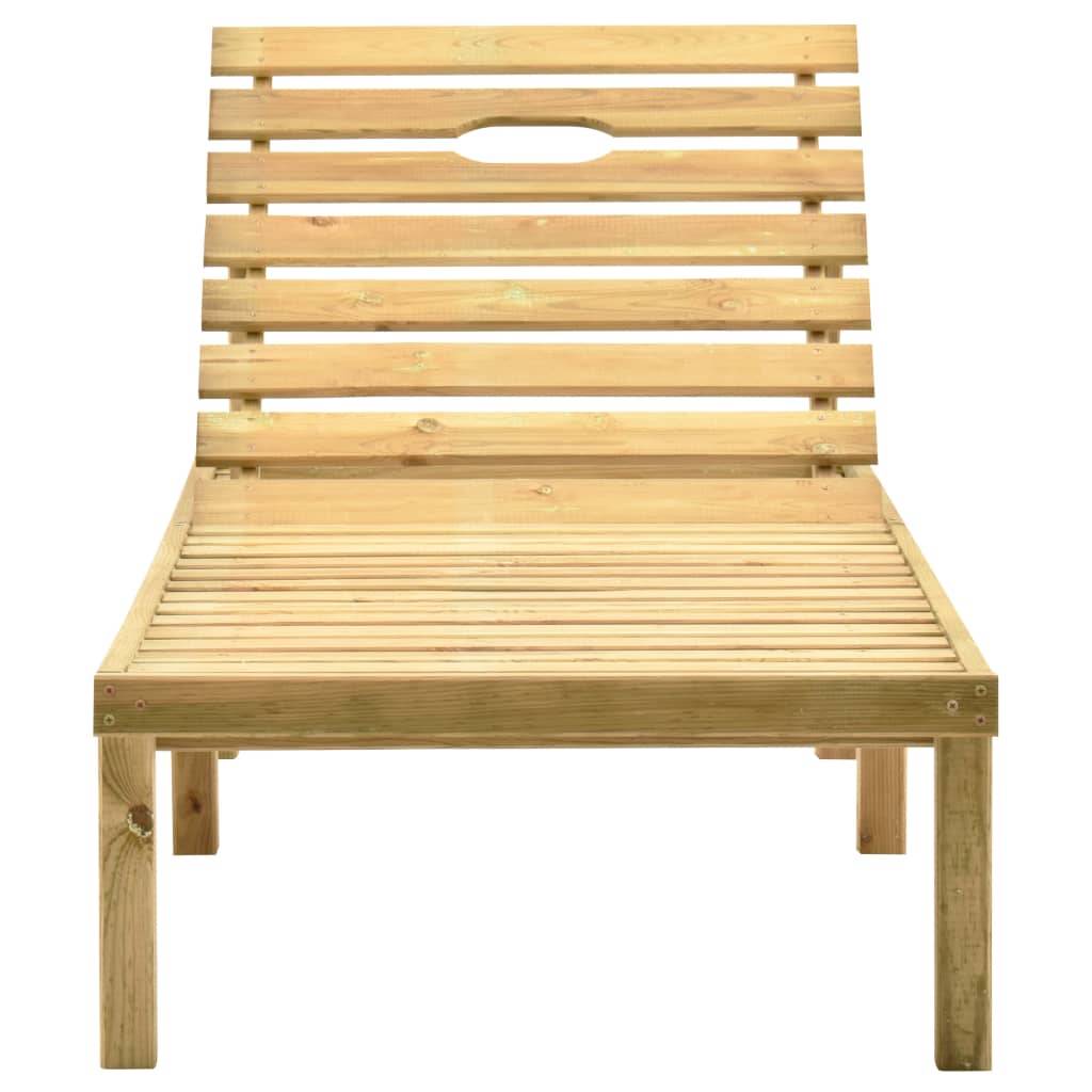 Helloshop26 - Transat chaise longue bain de soleil lit de jardin terrasse meuble d'extérieur avec table et coussin pin imprégné - Imagen 3