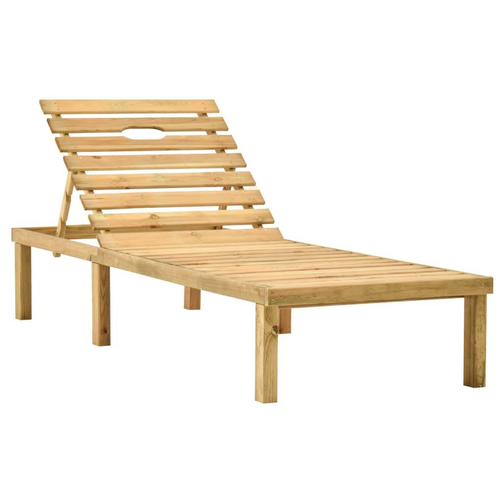 Helloshop26 - Transat chaise longue bain de soleil lit de jardin terrasse meuble d'extérieur avec table et coussin pin imprégné - Imagen 2