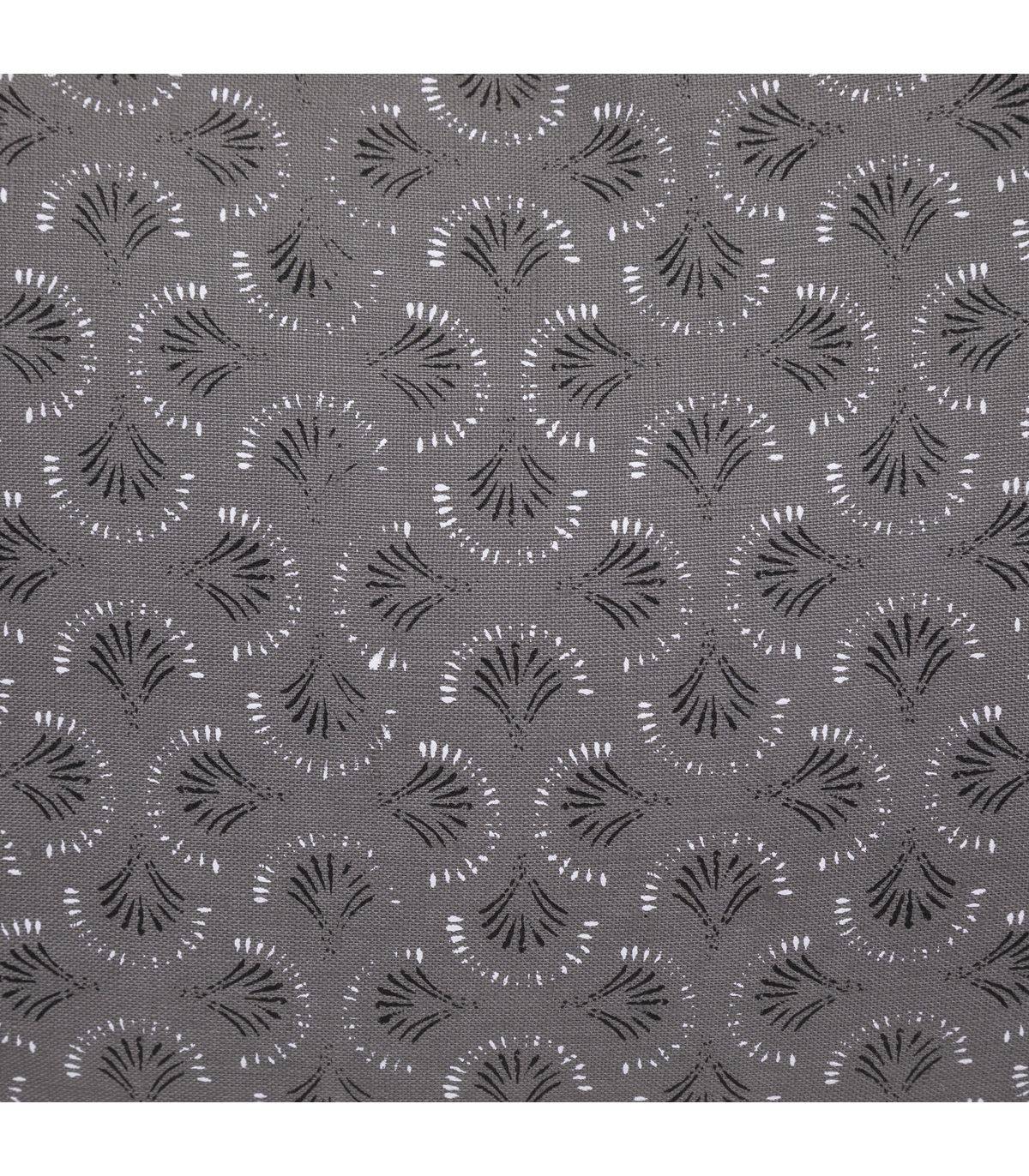 Coussin en Lin Gris imprimé Art déco avec pompons 40 x 40 cm - Imagen 2