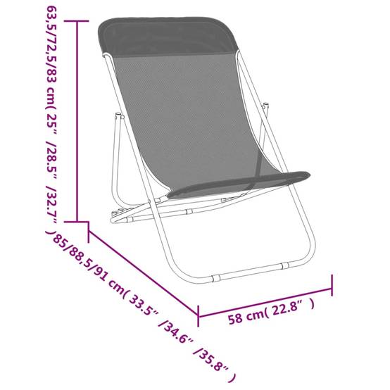 Lot de 2 chaises de plage Textilène pour extérieur Dossier 3 positions Rouge - ComfortXL Outdoor Living - Image 10