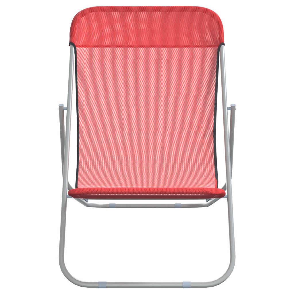 Lot de 2 chaises de plage Textilène pour extérieur Dossier 3 positions Rouge - ComfortXL Outdoor Living - Image 4