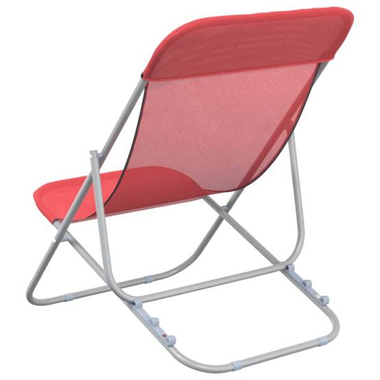 Lot de 2 chaises de plage Textilène pour extérieur Dossier 3 positions Rouge - ComfortXL Outdoor Living - Image 6