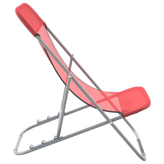 Lot de 2 chaises de plage Textilène pour extérieur Dossier 3 positions Rouge - ComfortXL Outdoor Living - Image 5