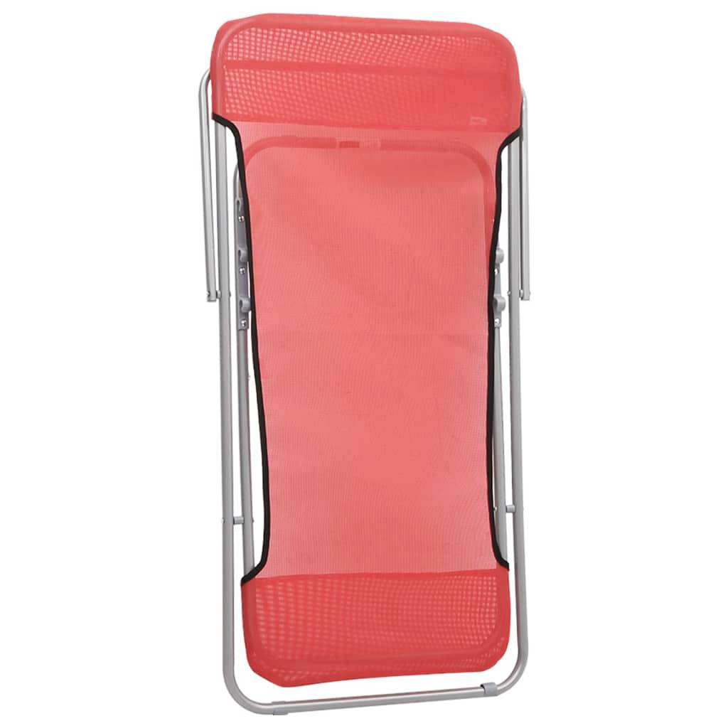 Lot de 2 chaises de plage Textilène pour extérieur Dossier 3 positions Rouge - ComfortXL Outdoor Living - Image 8