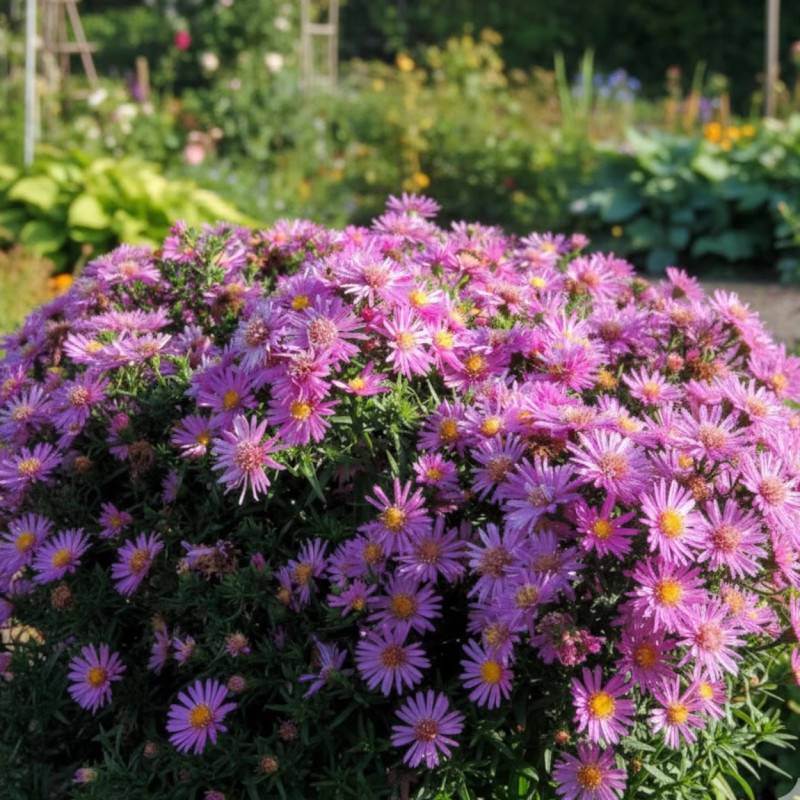 Aster d'automne Alice Haslam, Aster dumosus à fleurs Rose/ - feuillage Caduc - Godet - 5/20 cm - Imagen 3