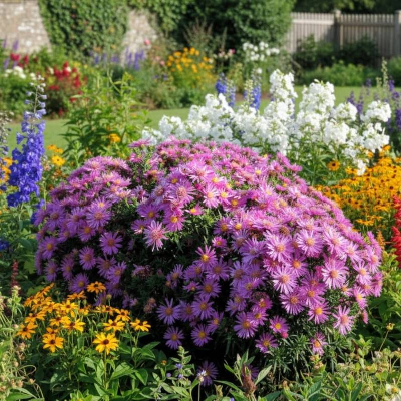 Aster d'automne Alice Haslam, Aster dumosus à fleurs Rose/ - feuillage Caduc - Godet - 5/20 cm - Imagen 2