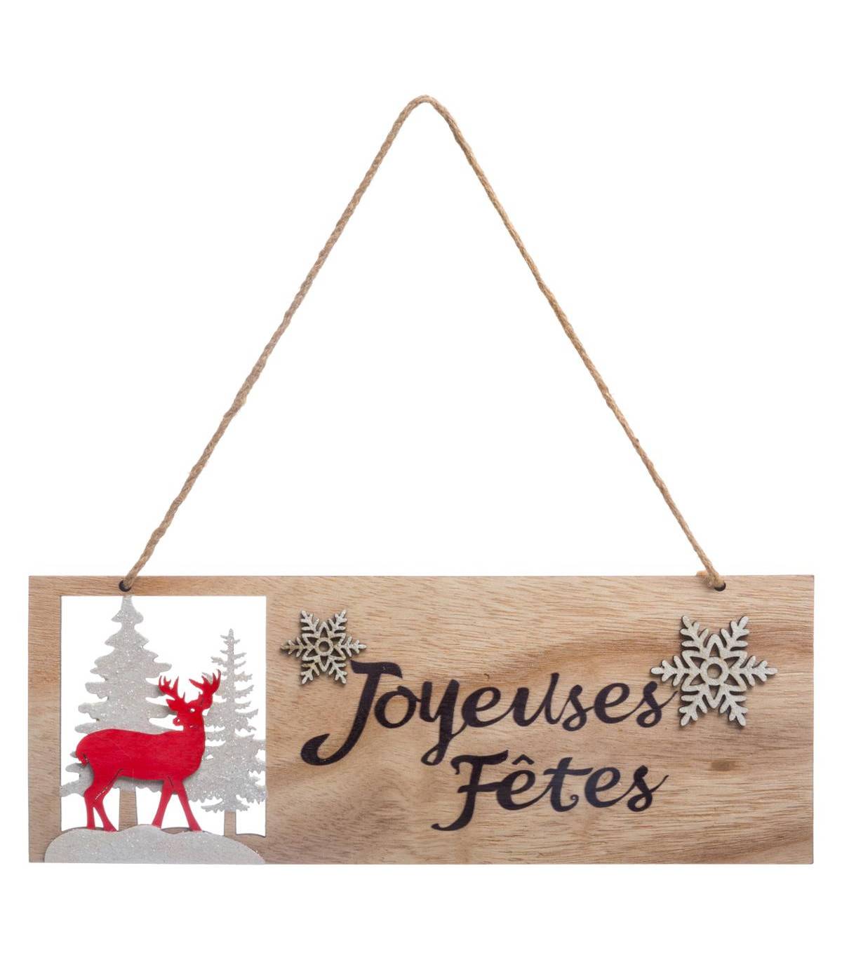 Fééric Lights & Christmas - Déco de Noël  Pancarte en bois Joyeuses Fêtes