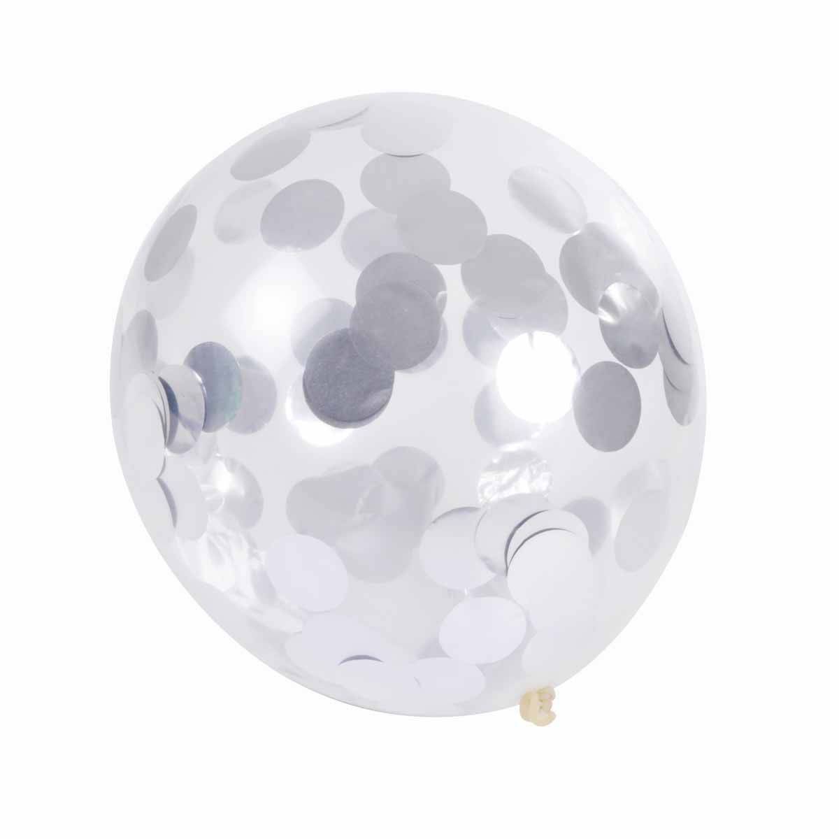 Lot de 6 Ballons Gonflables "Confettis" 30cm Argent