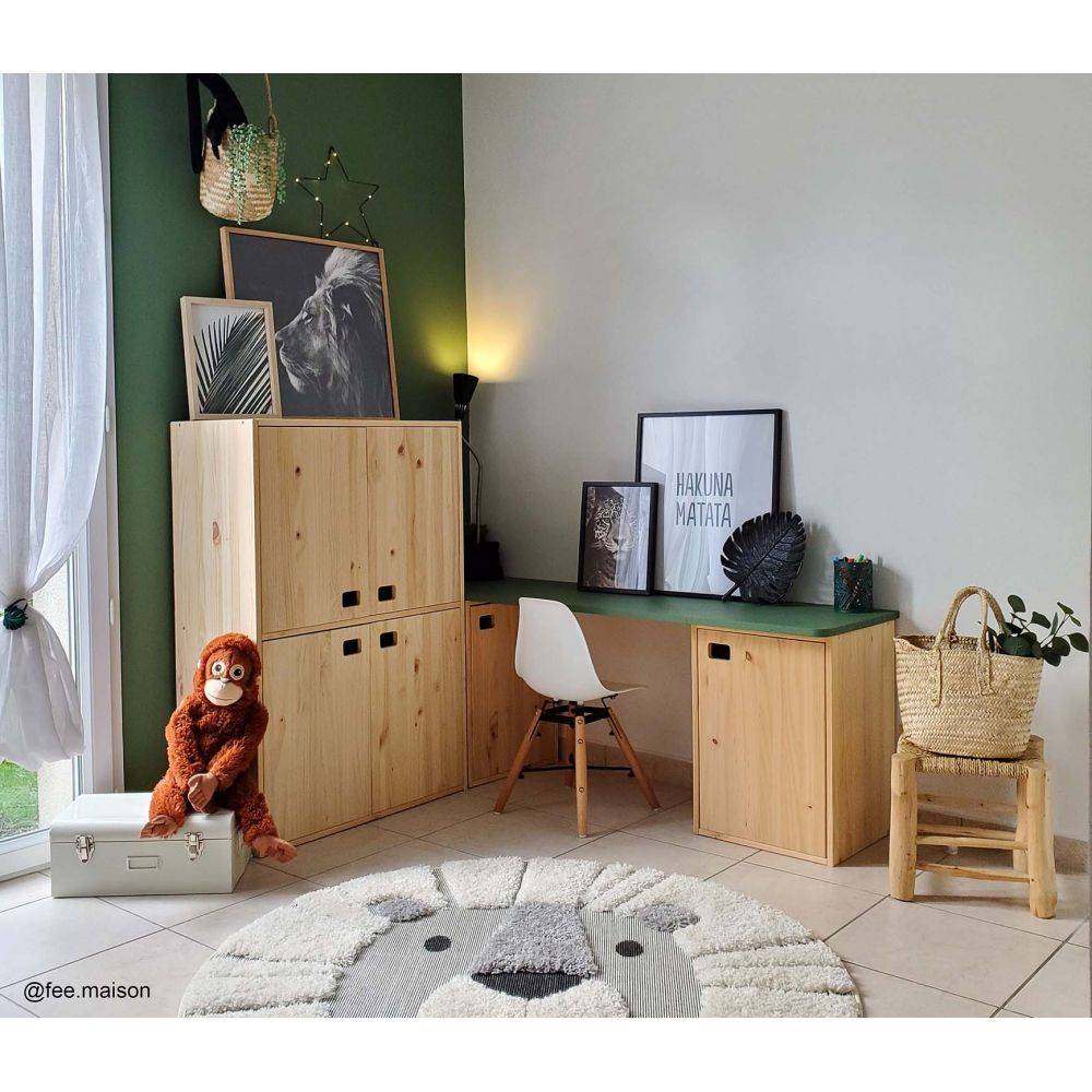 Armoire en pin brut 2 portes 4 tablettes Dinamic - Imagen 4