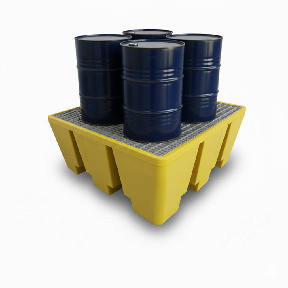 Bac de rétention pehd 475l pour 4 fûts - plast'up rotomoulage - Imagen 1