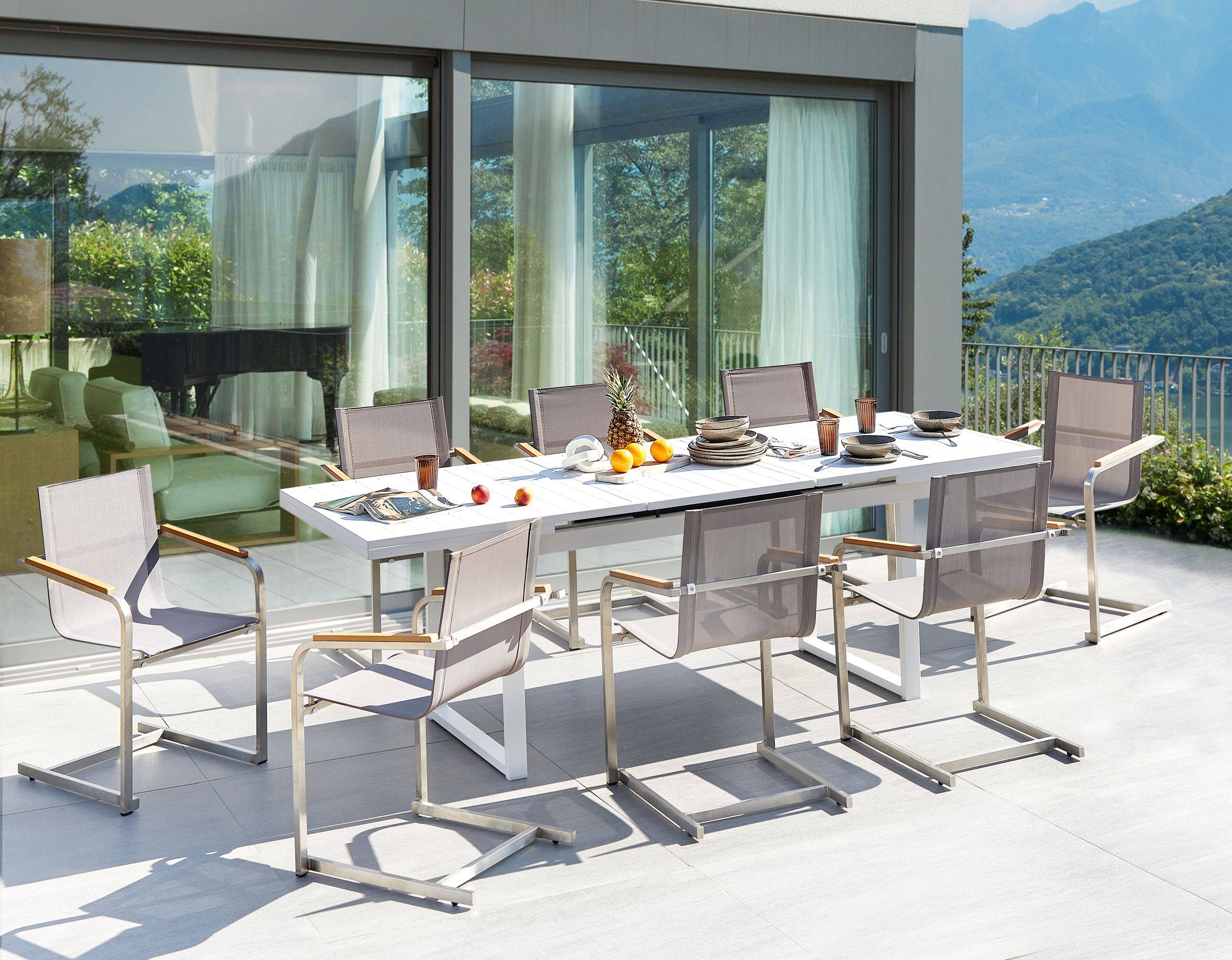 Beliani - Set de salle à manger, 8 Personnes Aluminium Beige VALCANETTO/COSOLETO - Beliani - Imagen 1