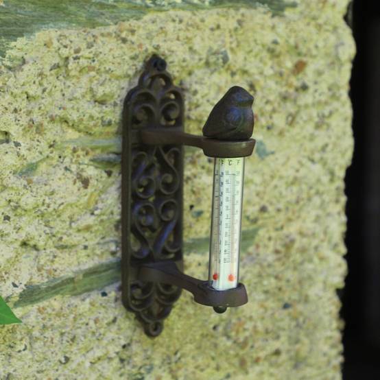 Thermomètre en fonte marron et verre 5 x 20 x 20 cm Chemin de campagne - Imagen 2