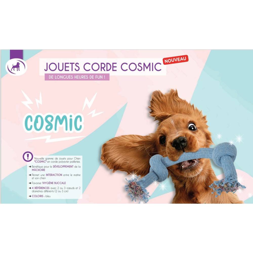 Corde COSMIC 3 nœuds, taille ø 3 cm x 50 cm, jeux pour chien. - Imagen 6