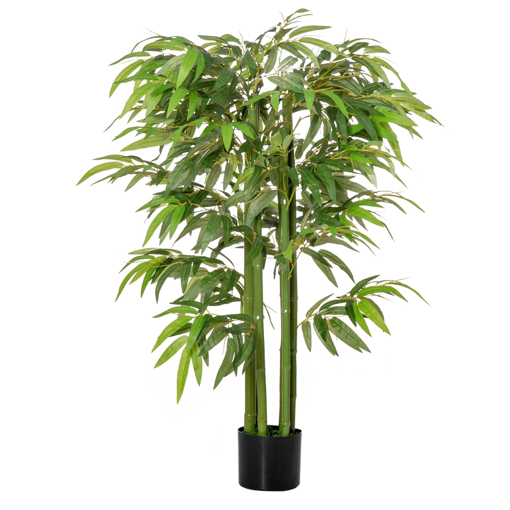 Bambou Artificiel 780 Feuilles Tissu Soie Intérieur Décoration Zen Vert 140cm - ComfortXL Outdoor Living - Image 1