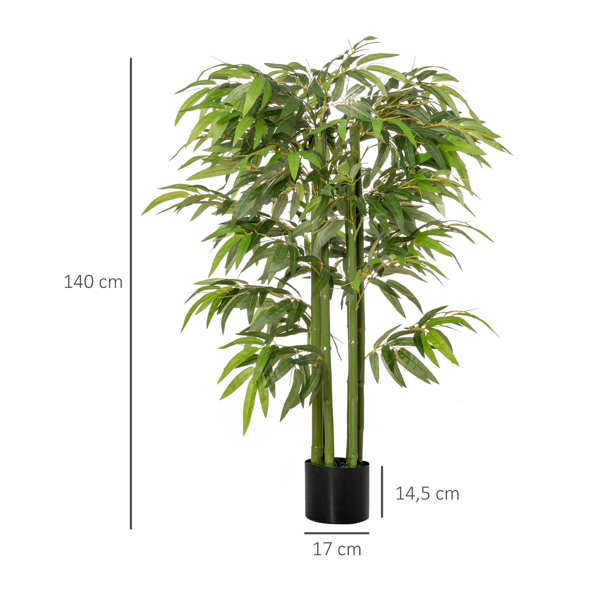 Bambou Artificiel 780 Feuilles Tissu Soie Intérieur Décoration Zen Vert 140cm - ComfortXL Outdoor Living - Image 5
