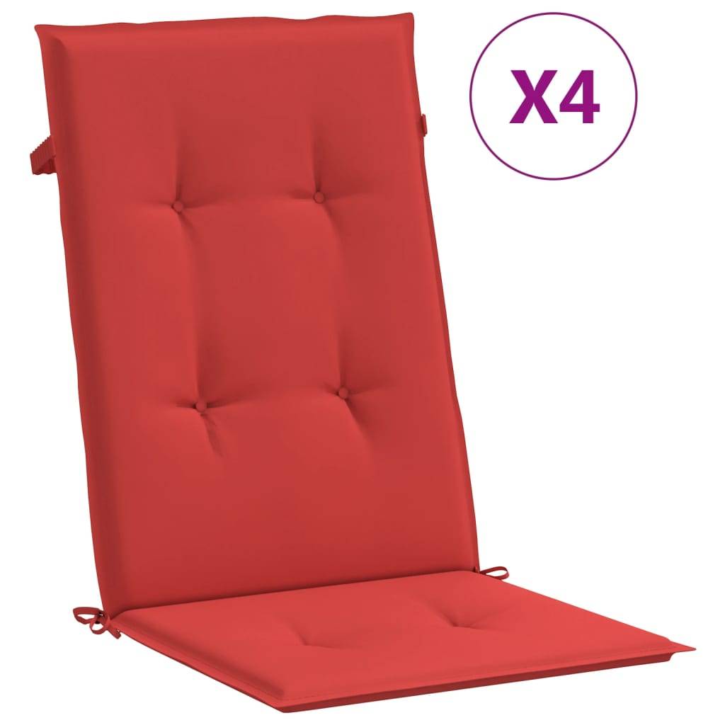 PANGIVO - Coussins de chaise de jardin dossier haut tissu rouge 120 x 50 x 3 cm - PANGIVO - Image 2