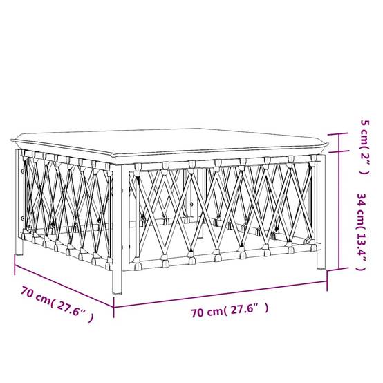 Repose-pied de jardin | Tabouret de jardin | Pouf avec coussin anthracite tissu tissé Maison Chic - Image 7
