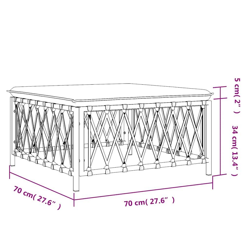 Repose-pied de jardin | Tabouret de jardin | Pouf avec coussin anthracite tissu tissé Maison Chic - Image 7