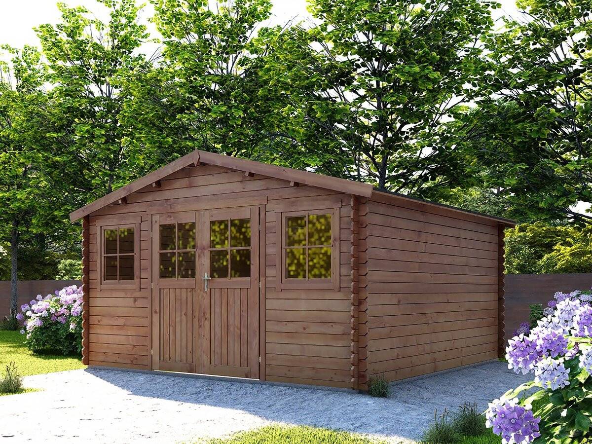 Habitat Et Jardin - Abri De Jardin Bois Traité Autoclave Marron "lormont" - 21,2 M² - 28 Mm -habitat Et Jardin - Image 2