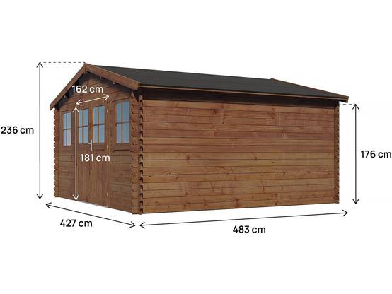 Habitat Et Jardin - Abri De Jardin Bois Traité Autoclave Marron "lormont" - 21,2 M² - 28 Mm -habitat Et Jardin - Image 3