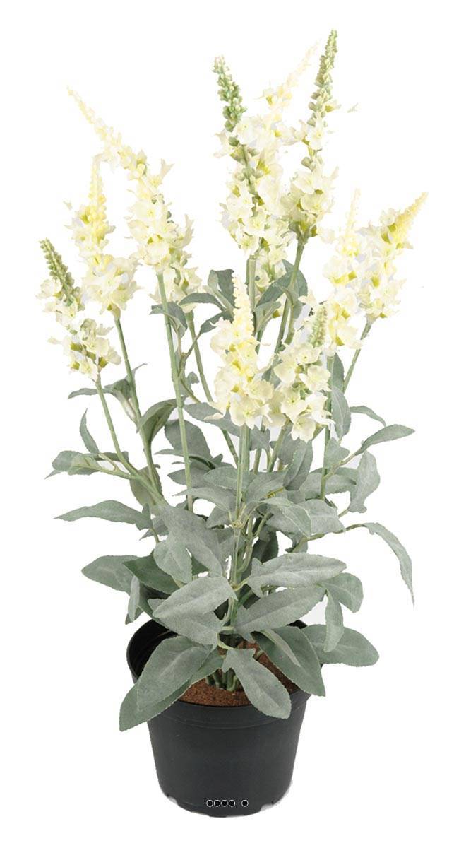 Artificielles - Véronique artificielles avec feuillage en pot, H 46 cm Crème - couleur: Crème - Imagen 1