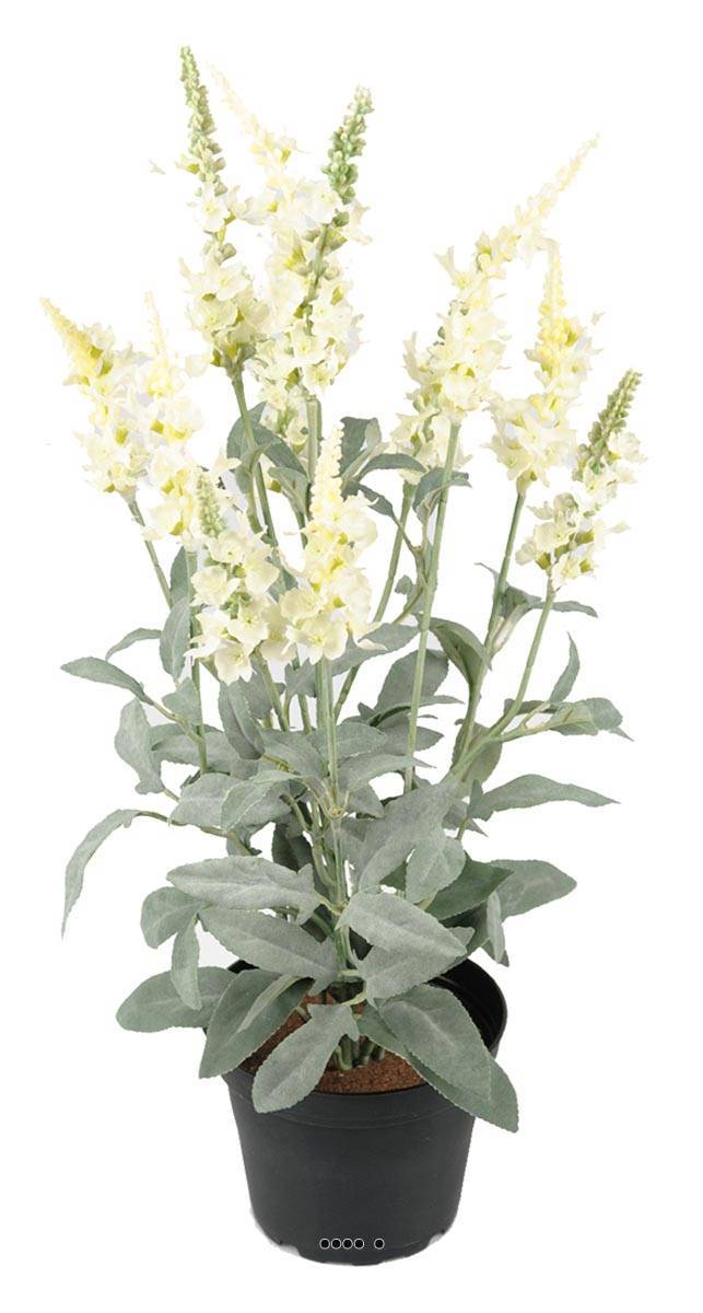 Artificielles - Véronique artificielles avec feuillage en pot, H 46 cm Crème - couleur: Crème - Imagen 2