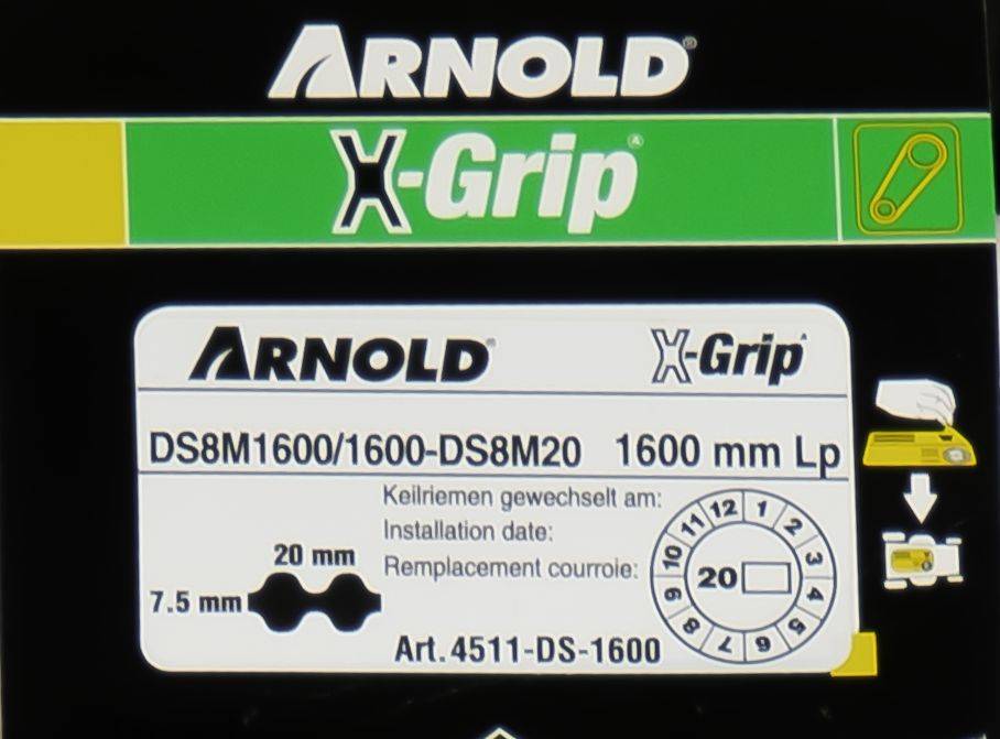 Arnold - Courroie dentée trapézoïdale X-Grip de type 20DS8M1600 Arnold - Imagen 2