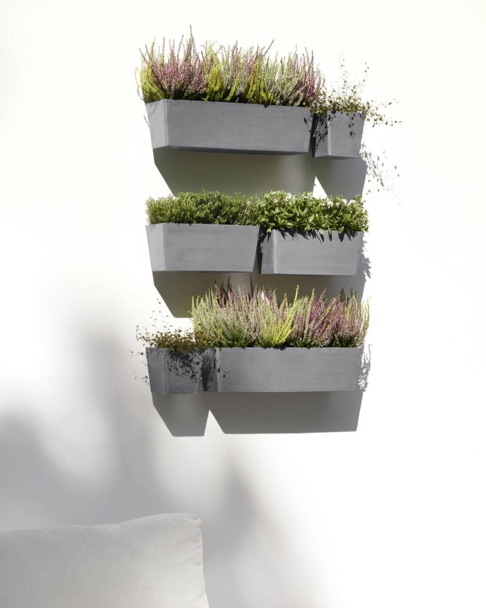 Ecopots - Pot suspension mural Manhattan Wall M Gris - 35 x 17,2 x H. 15 cm - 5,6 L ECOPOTS - Imagen 4