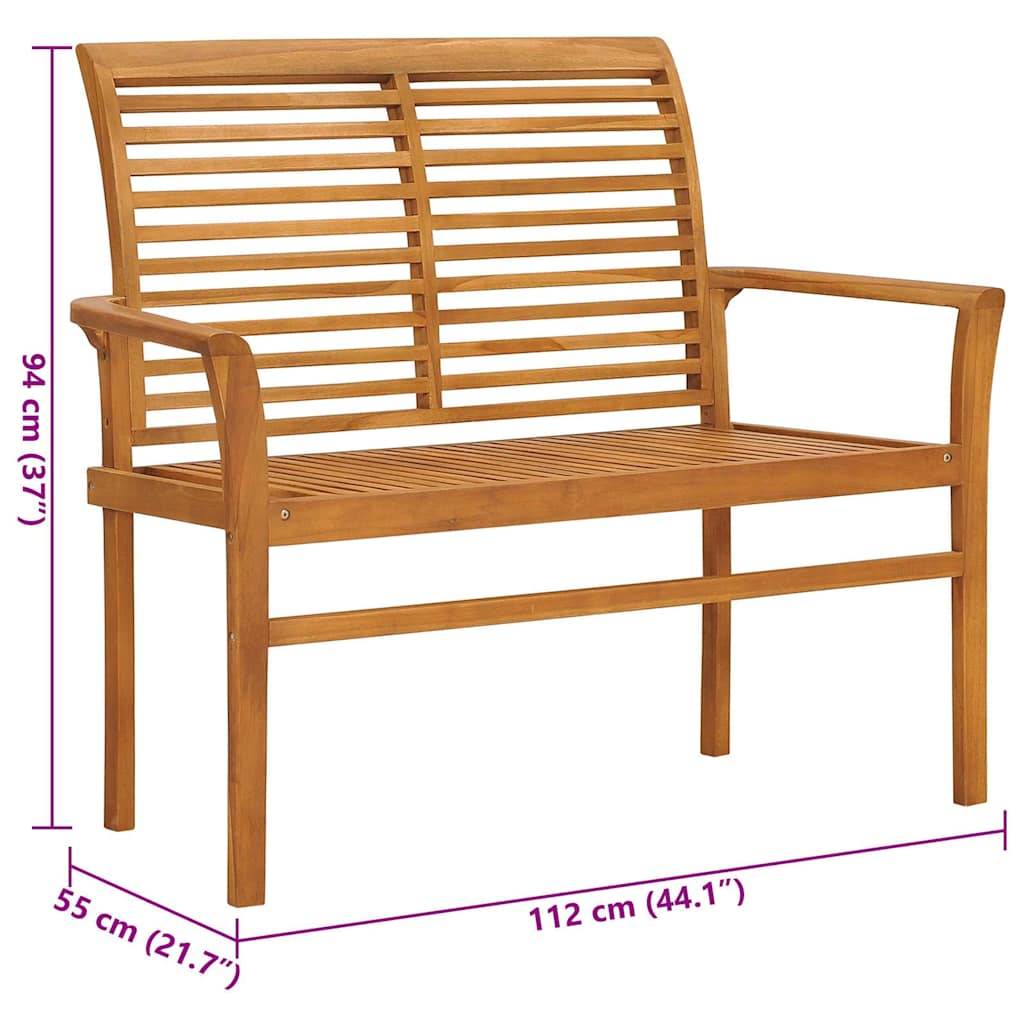 PANGIVO - Banc de jardin bois de teck gris 112 x 55 x 94 cm - PANGIVO - Image 8