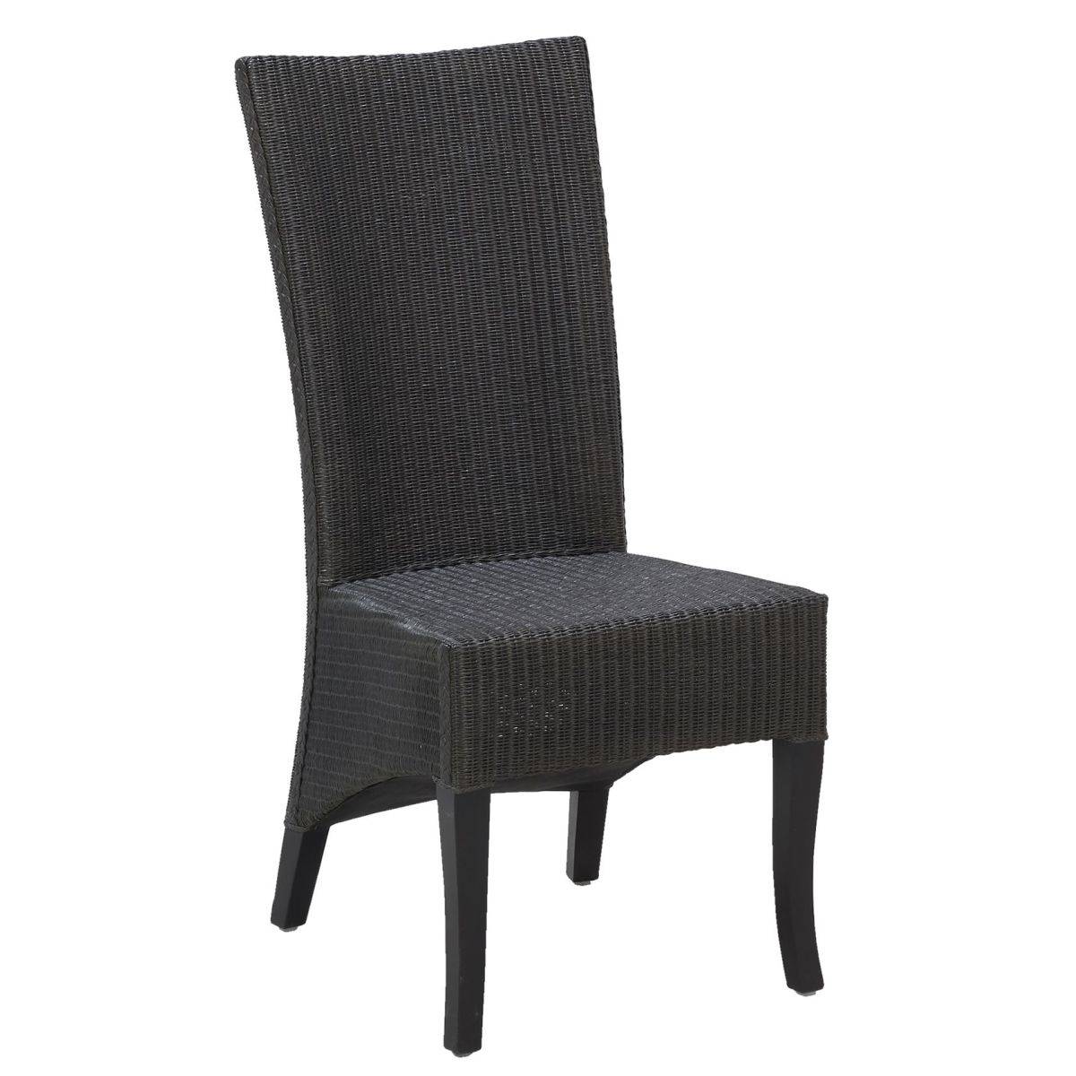 Aubry Gaspard - Chaise en loom noir et acajou Adlon - Imagen 1