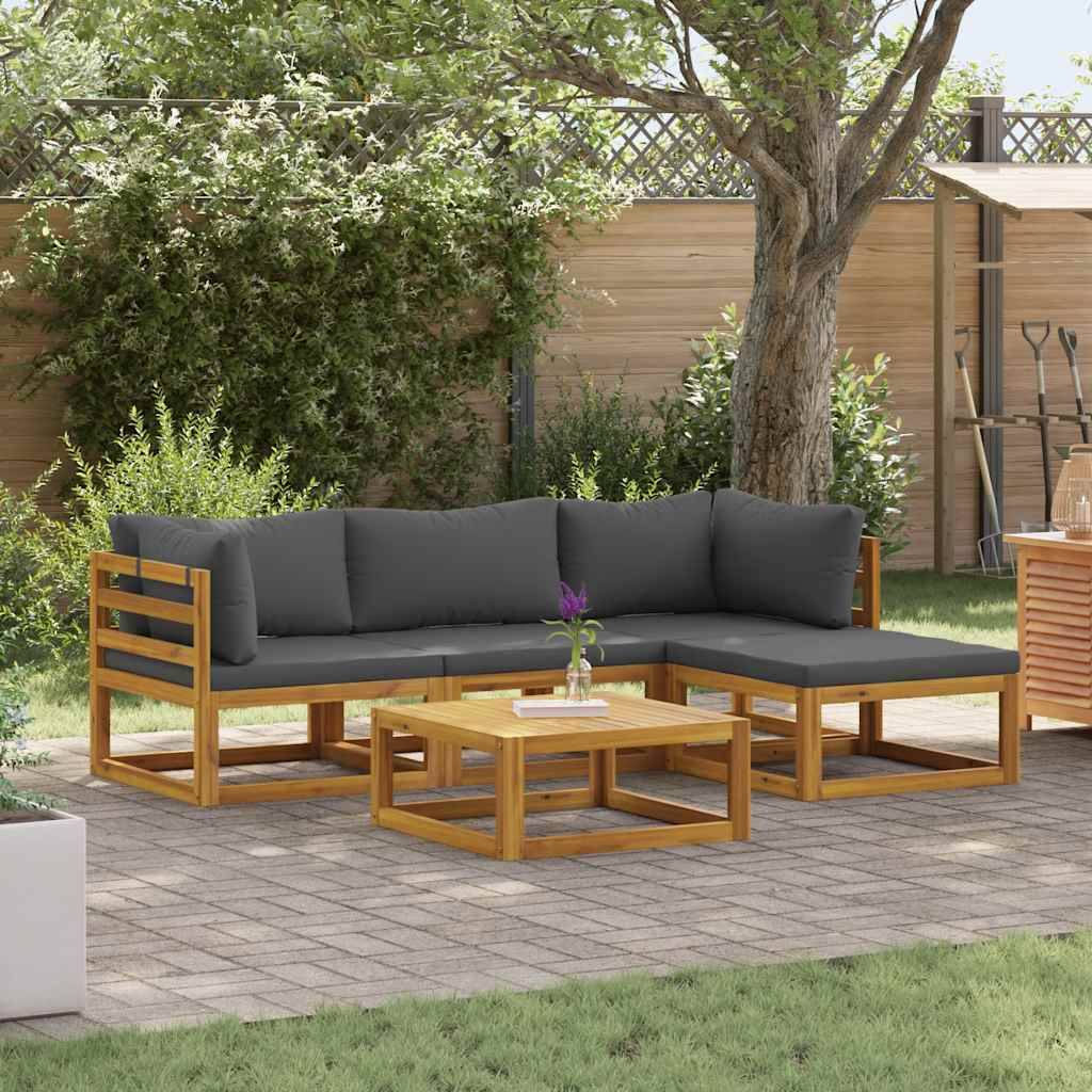 Vidaxl - Salon de jardin 5 pcs avec coussins Bois d'acacia solide vidaXL 45914 - Imagen 1