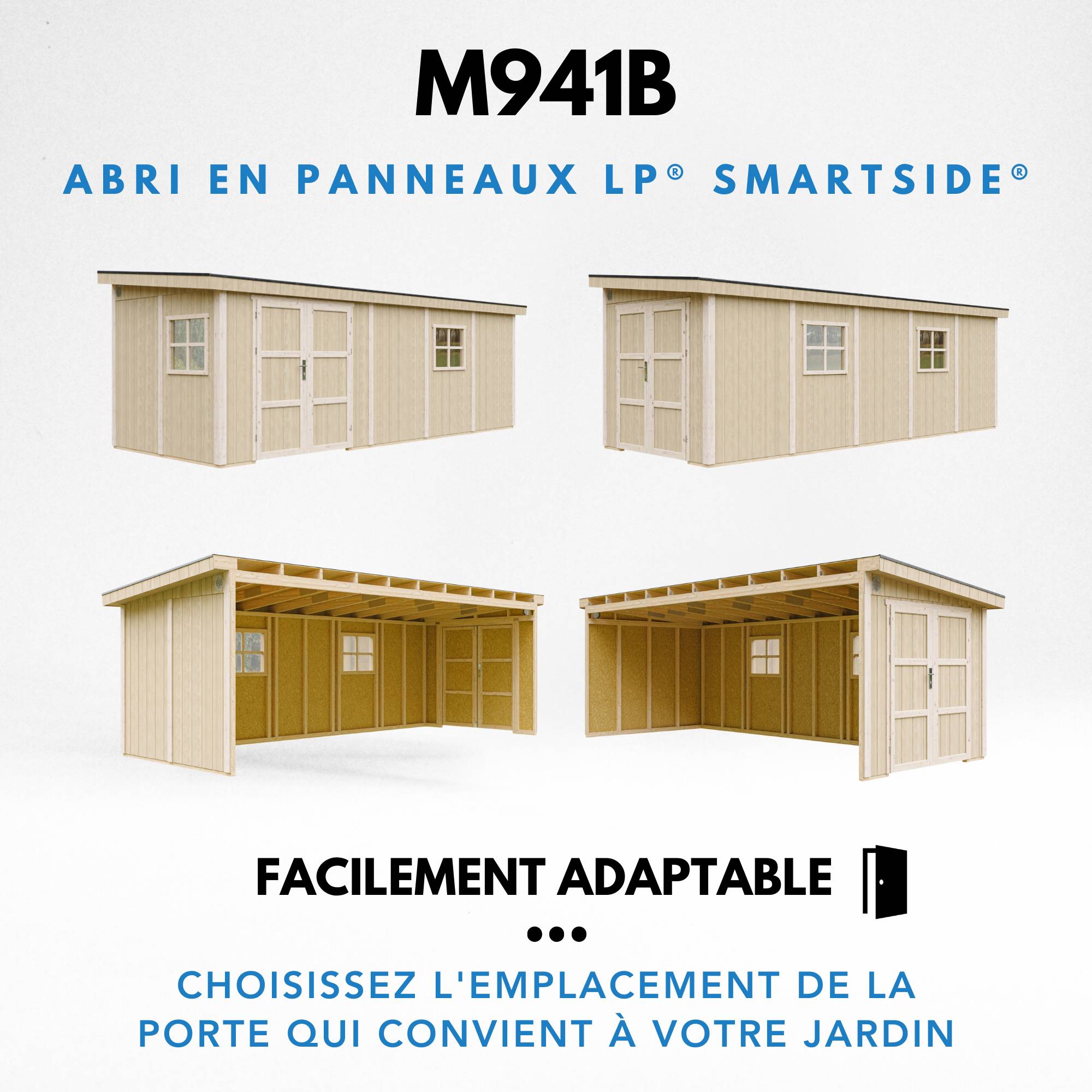 Timbela - Abri de Jardin Qualité Premium 14,3 m² - H231x248x648 cm sans plancher e paroi latérale - Timbela M941B-HARVEST HONEY - Image 9