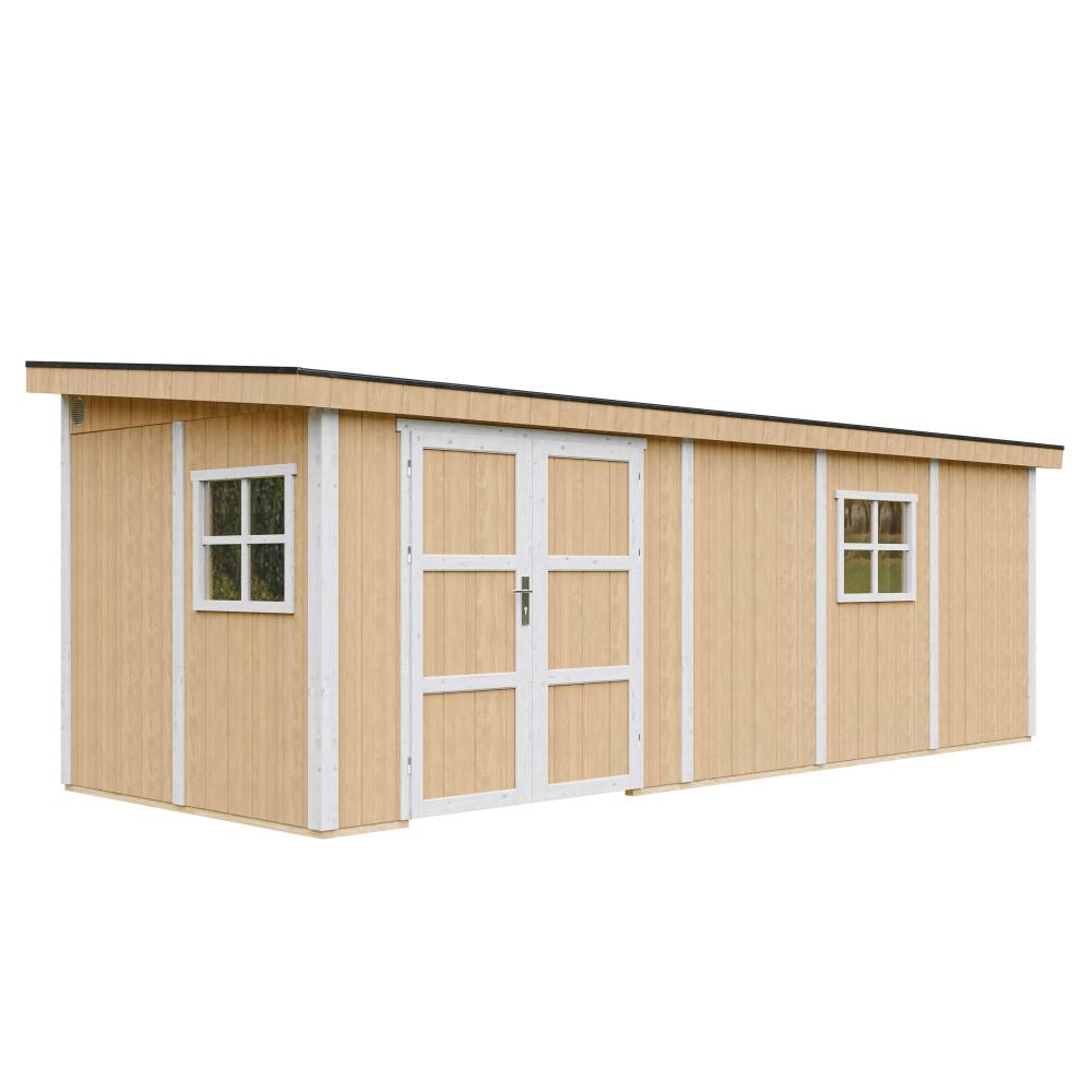 Timbela - Abri de Jardin Qualité Premium 14,3 m² - H231x248x648 cm sans plancher e paroi latérale - Timbela M941B-HARVEST HONEY