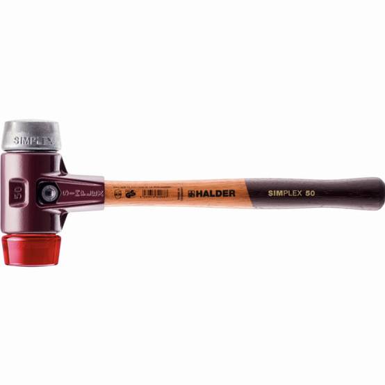Maillet HALDER SIMPLEX Plastique / métal doux avec boîtier en fonte malléable et manche en bois - D=50 mm - 3069.050