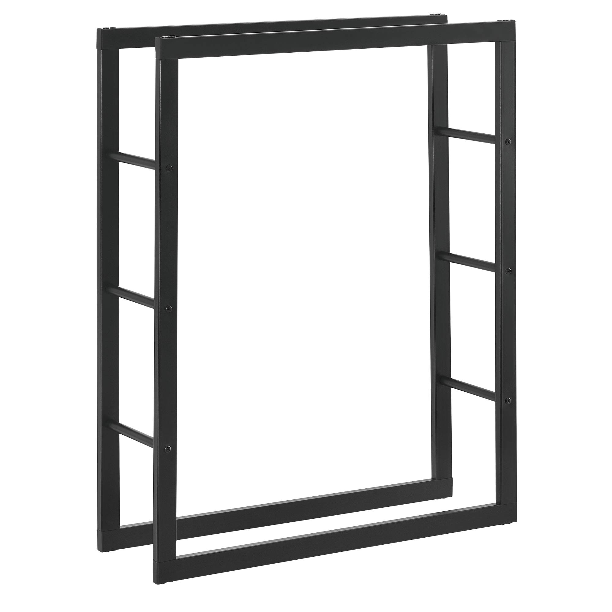[en.casa] - Range-bûches Kasan Acier Laqué Noir 80 x 100 x 25 cm [en.casa] - Image 2