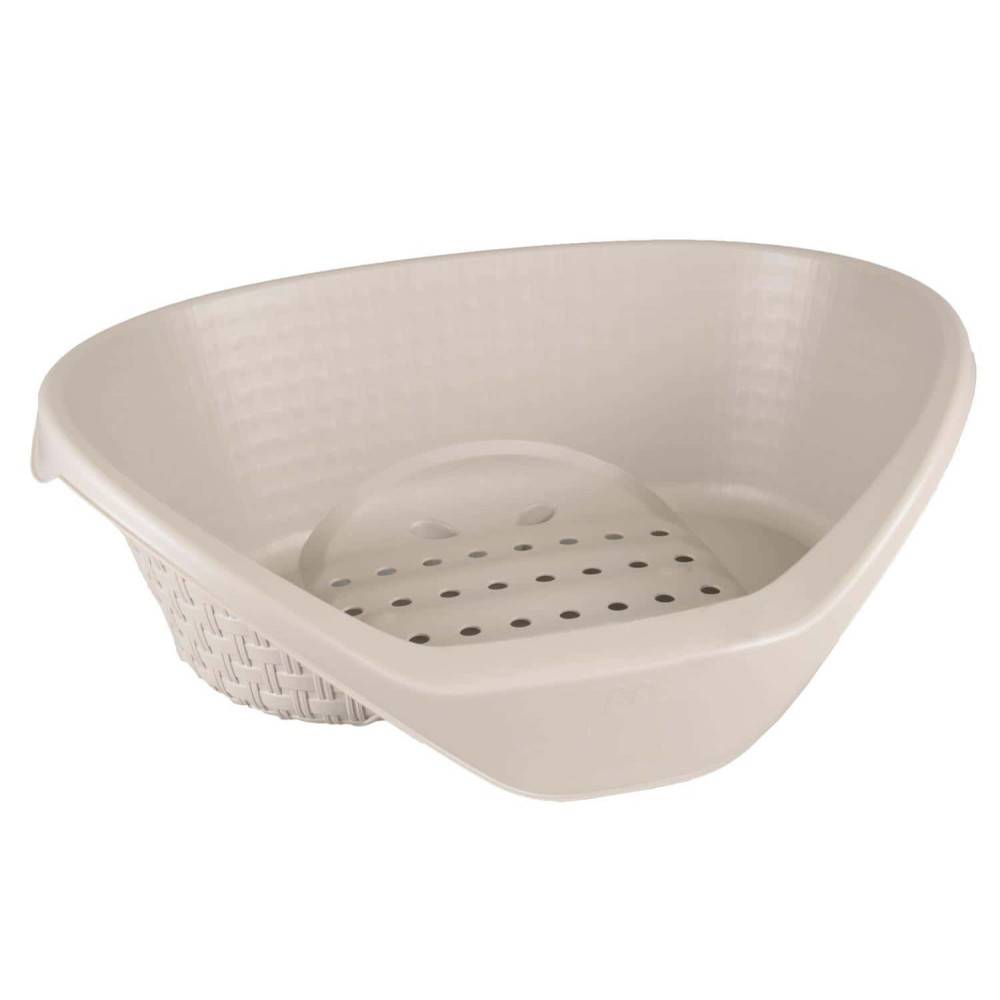 Bama - Panier aspect rotin 110 x 77,5 x H 36,5 cm  gamme Nido gris clair  pour chien - Imagen 2