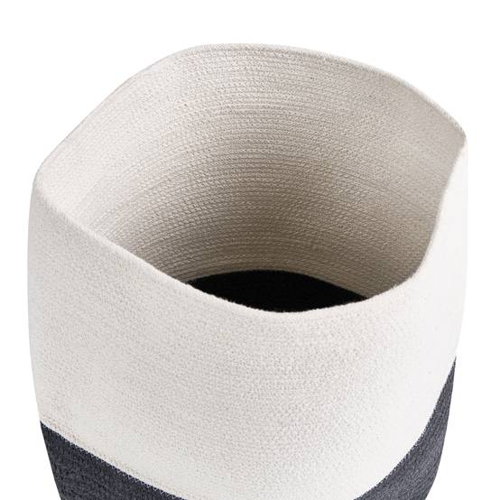 Beliani - Corbeille Coton Blanc/gris foncé SILOPI - 52x44x44- Beliani - Image 5
