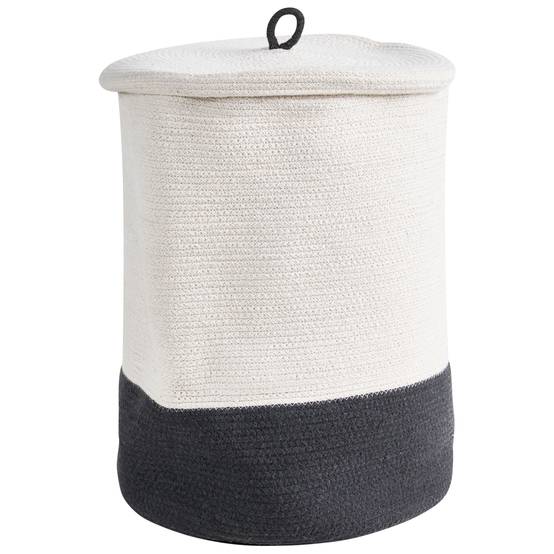Beliani - Corbeille Coton Blanc/gris foncé SILOPI - 52x44x44- Beliani - Image 2