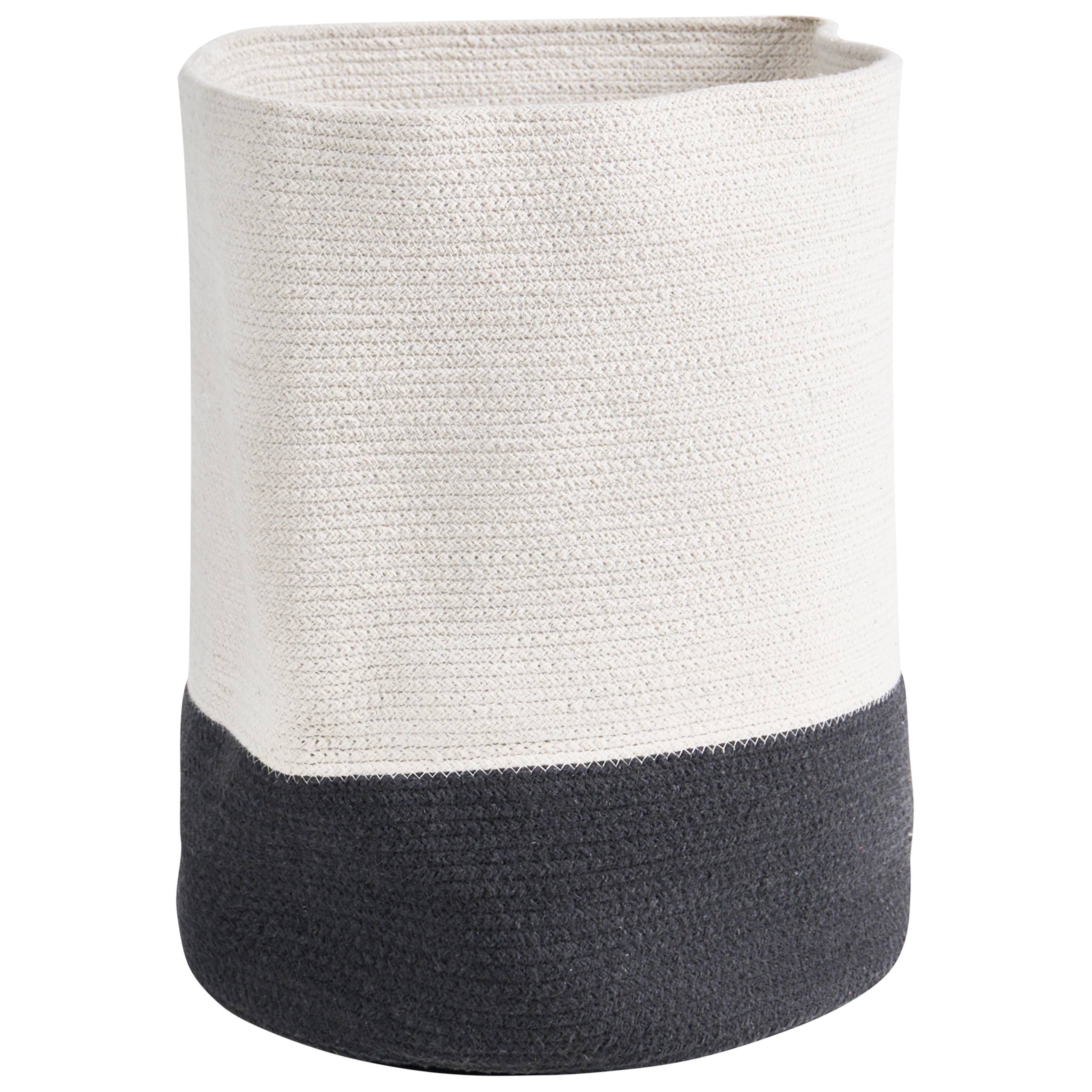 Beliani - Corbeille Coton Blanc/gris foncé SILOPI - 52x44x44- Beliani - Image 4