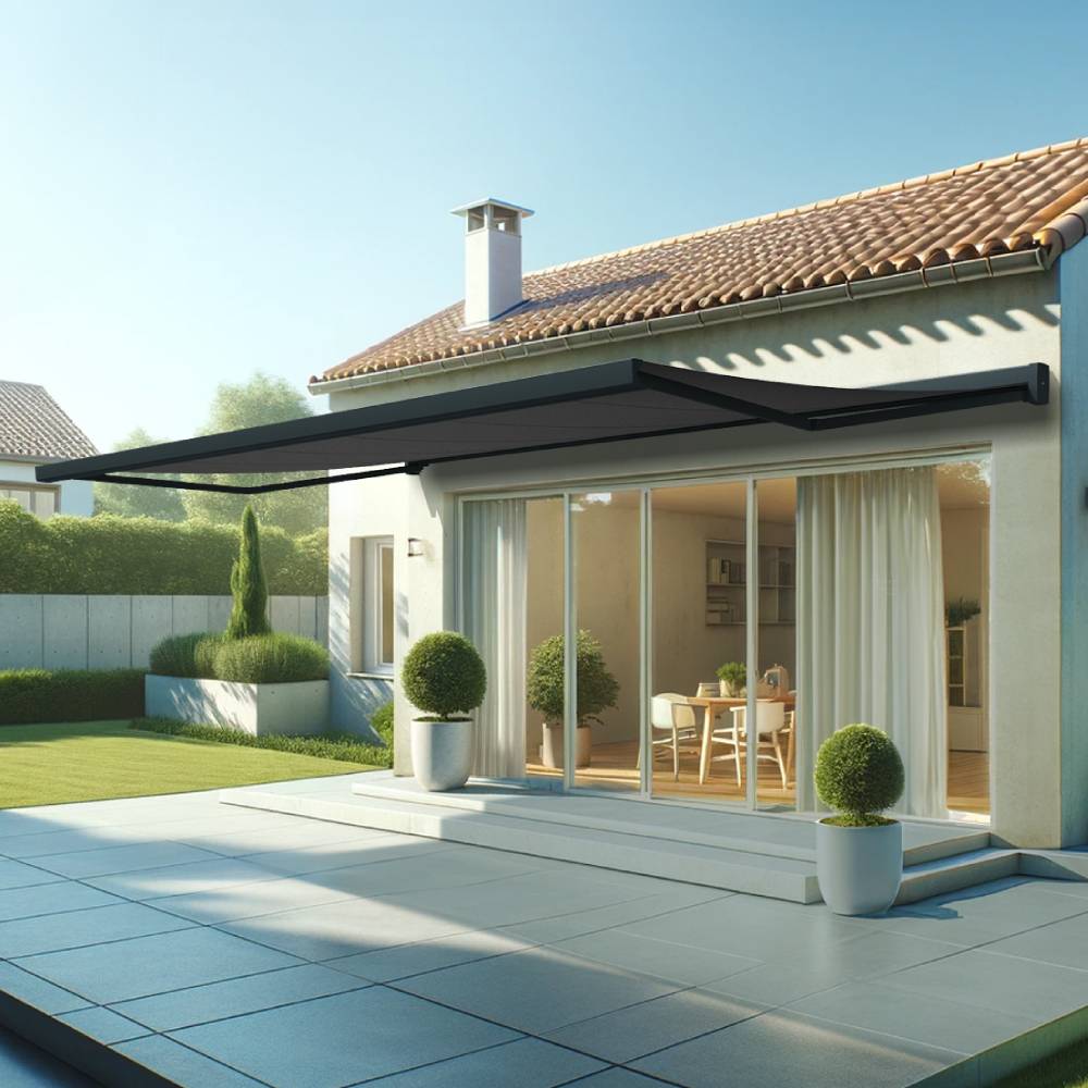 Intersun - Store banne coffre SOA 6,00x3,50 M (Motorisé Secours à Télécommande + LED - Gris Anthracite - Gris Graphite) - INTERSUN - Imagen 2