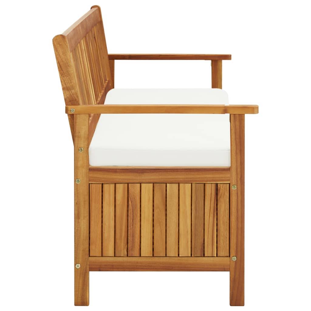 Helloshop26 - Banc de jardin meuble de patio d'extérieur terrasse de rangement avec coussin 170 x 63 x 84 cm bois d'acacia solide - Imagen 4