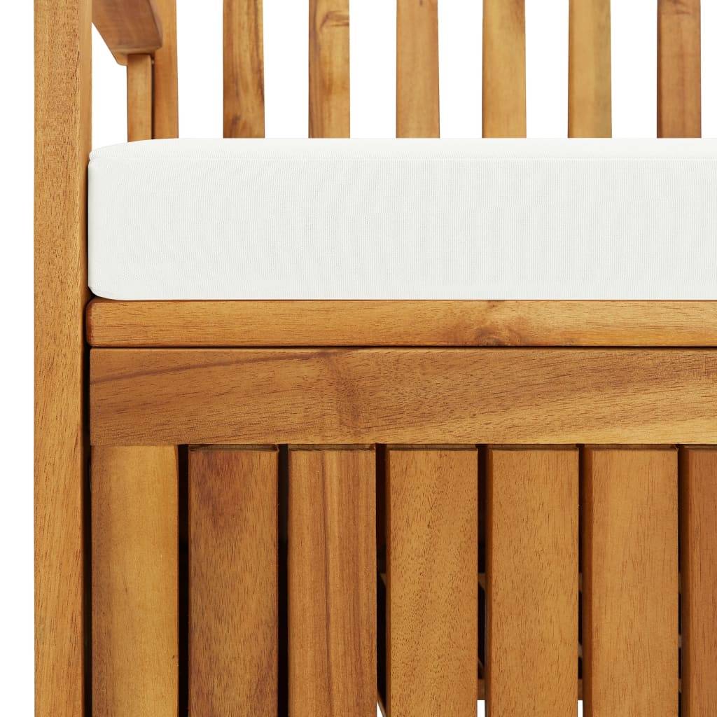 Helloshop26 - Banc de jardin meuble de patio d'extérieur terrasse de rangement avec coussin 170 x 63 x 84 cm bois d'acacia solide - Imagen 6