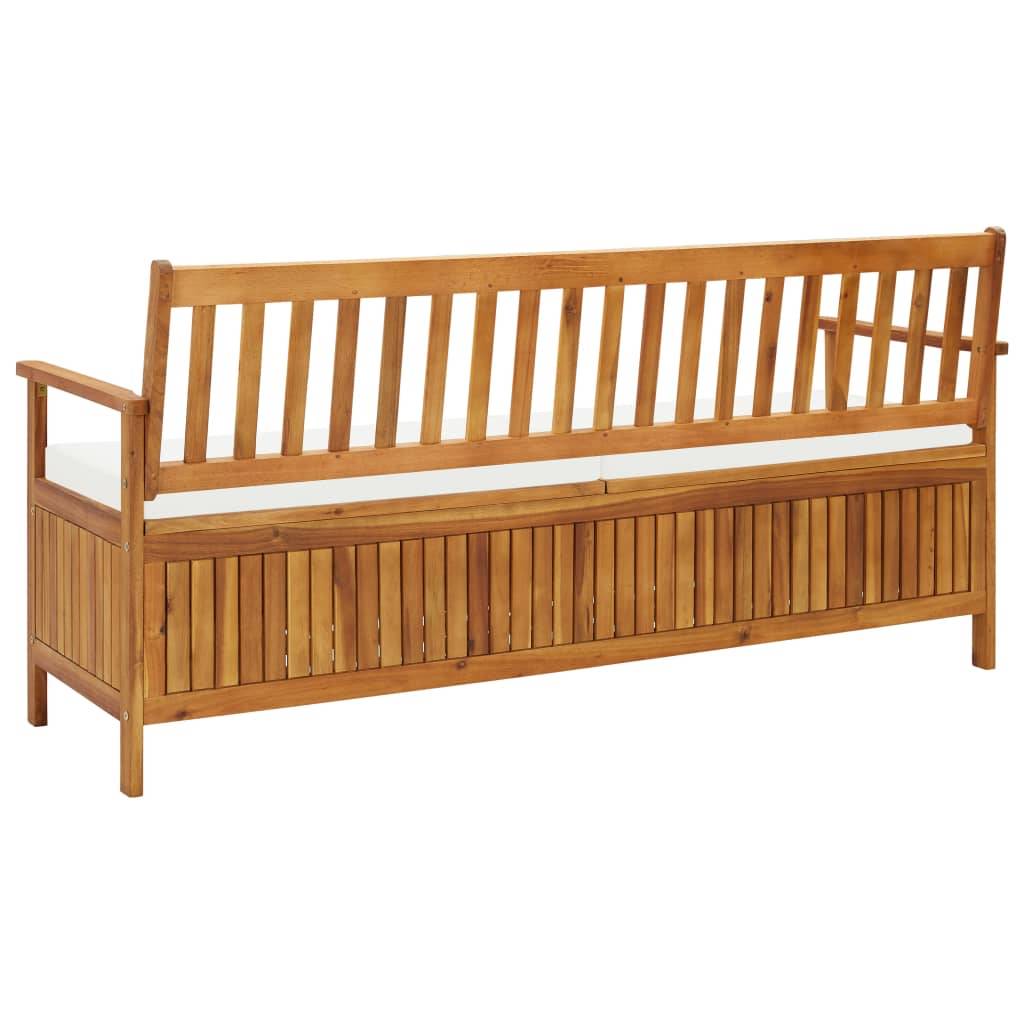 Helloshop26 - Banc de jardin meuble de patio d'extérieur terrasse de rangement avec coussin 170 x 63 x 84 cm bois d'acacia solide - Imagen 5