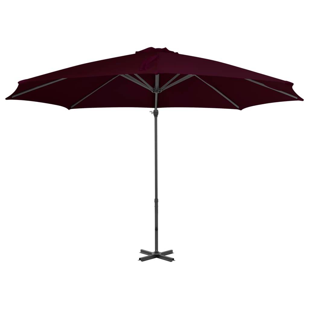 Helloshop26 - Parasol déporté avec mât en aluminium 300 cm rouge bordeaux - Imagen 2