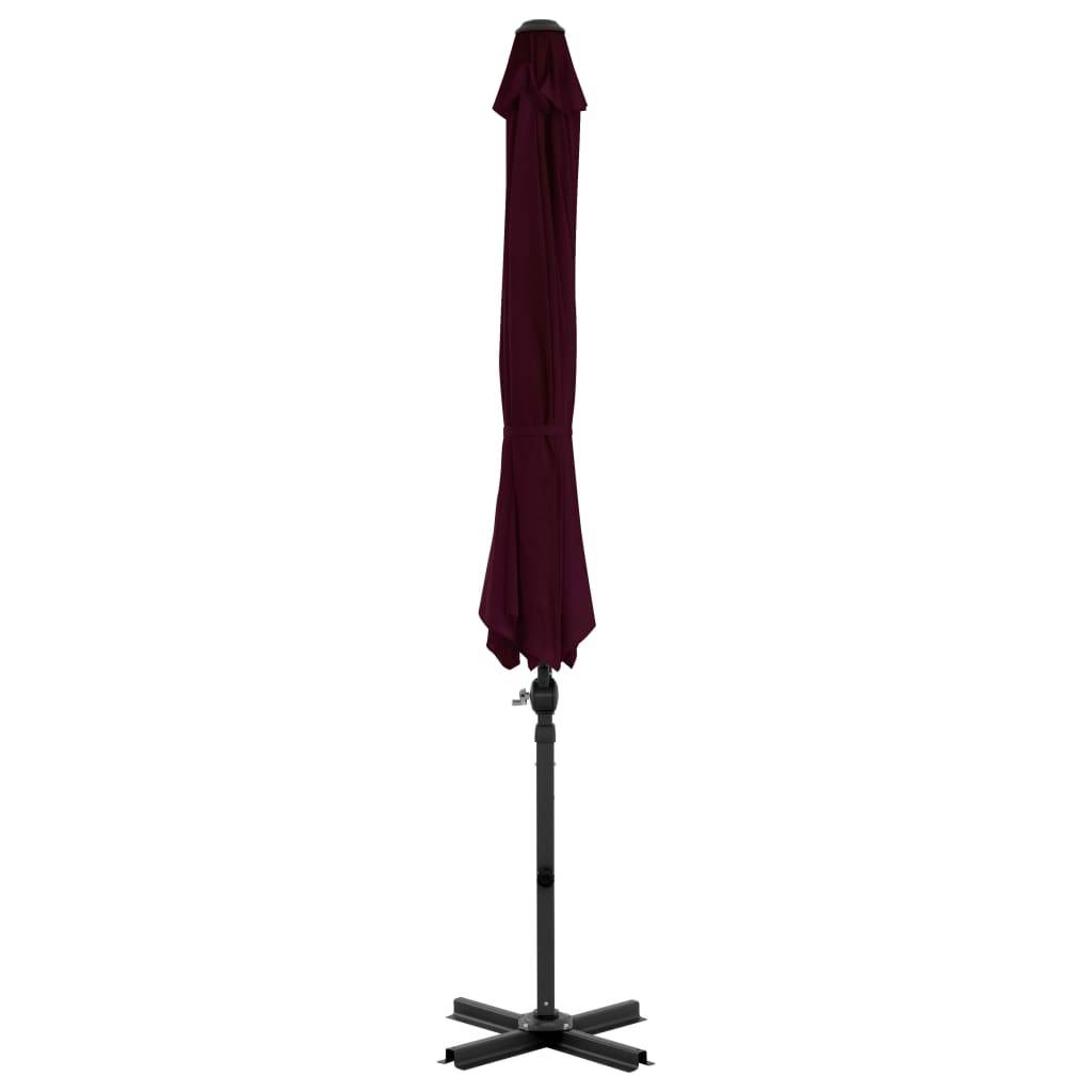 Helloshop26 - Parasol déporté avec mât en aluminium 300 cm rouge bordeaux - Imagen 4