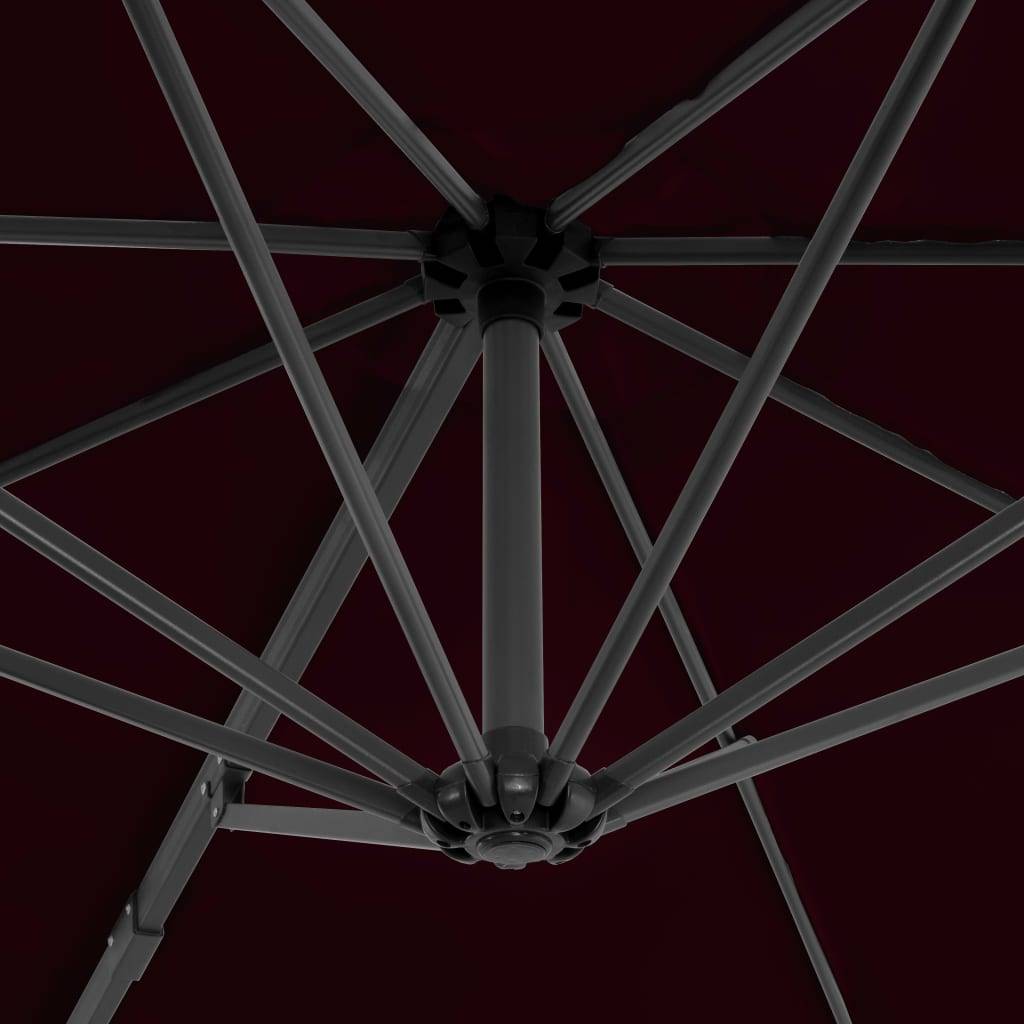 Helloshop26 - Parasol déporté avec mât en aluminium 300 cm rouge bordeaux - Imagen 5
