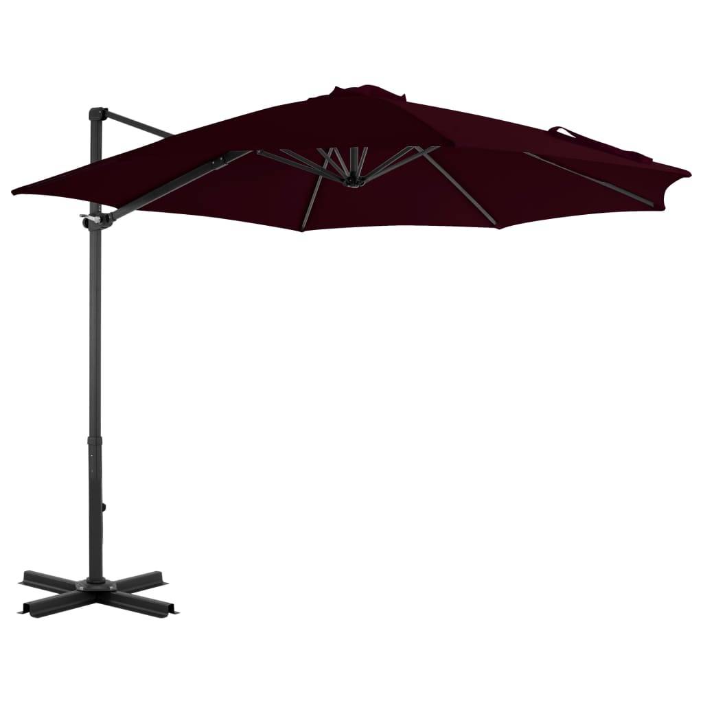 Helloshop26 - Parasol déporté avec mât en aluminium 300 cm rouge bordeaux - Imagen 1