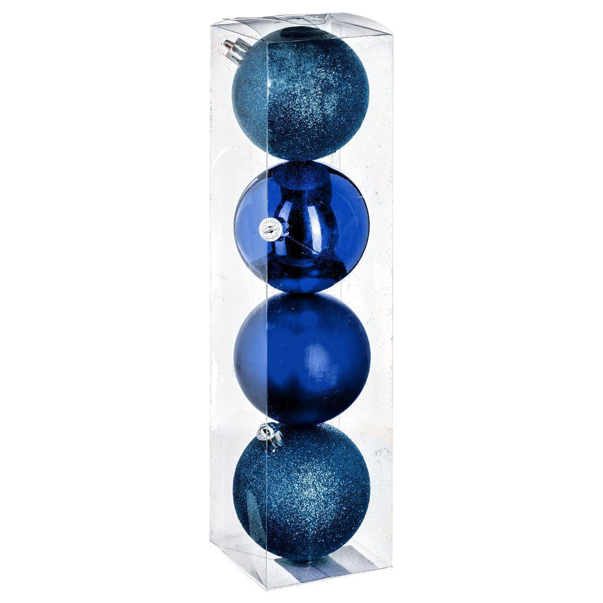 Fééric Lights & Christmas - Lot de 4 boules D.8cm bleu nuit - Feeric Lights & Christmas - Imagen 1